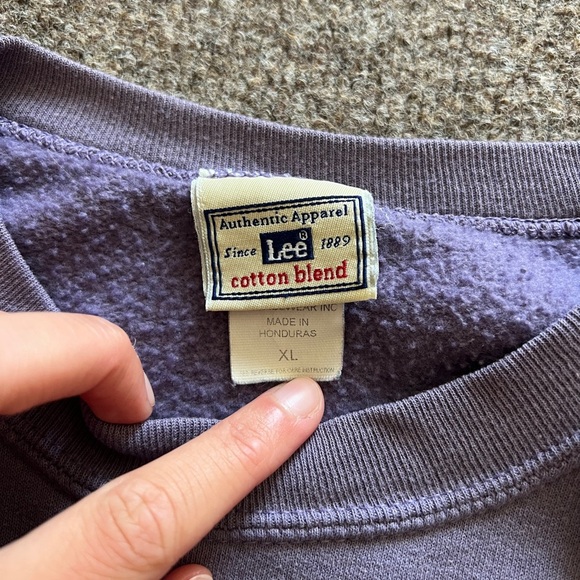 VTG Lee Snowman Winter Ugly Grandma Crewneck Pullover Sweatshirt Purple Size XL - Picture 3 of 12